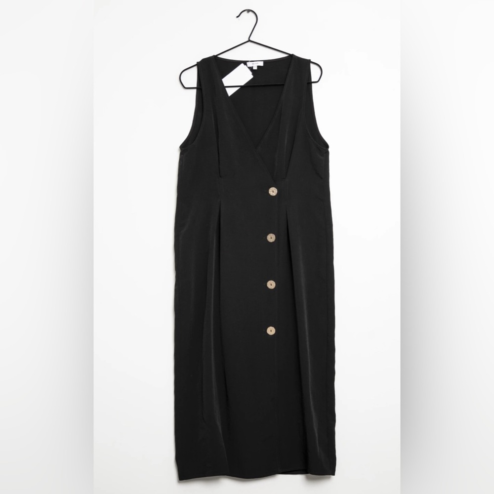 Topshop Black Midi Dress